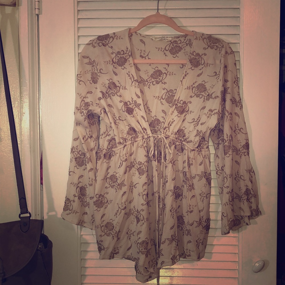 Floral shorts romper
